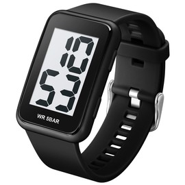 Fogitbok Extra Large Numbers Black Watch for Men, Waterproof Mens Digital Watch Womens Men's Wrist Watches for Elderly Women Men