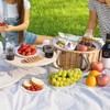 Zettfuly Picnic Basket Set for 4 - Wicker Insulated Picnic
