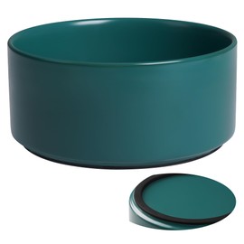 Kitwinney Large Dog Bowls, Non Slip Heavy Ceramic Dog Food and Water Bowl with Silicone Base, 8" Pet Feeding Bowl for Small, Medium, and Big Dogs (Green, 6 Inches)