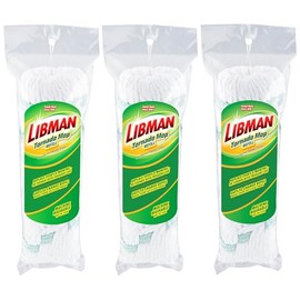 Libman Tornado Mop Refill, Direct Replacement Head for Libman Self Wringing Twist Mop, Cotton, Machine Washable, 3 Pack