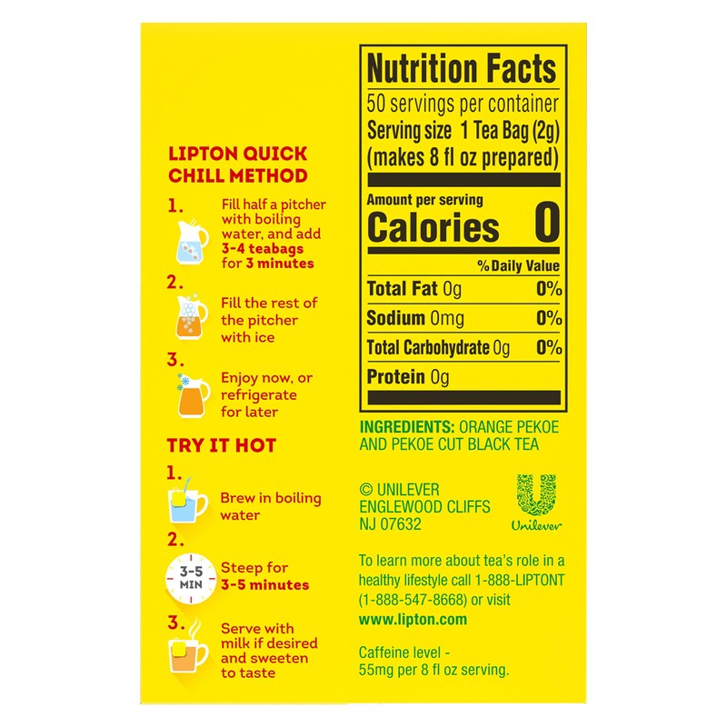 Lipton Tea Bags, 50 ct