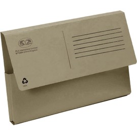 30 PCS x A4 Foolscap Document Wallet Half Flap 250 GSM 100% Recycled Paper Folders A4 Document Organiser Storage File Folders Expanding File Folders for Home School Office (Kraft-Manilla)
