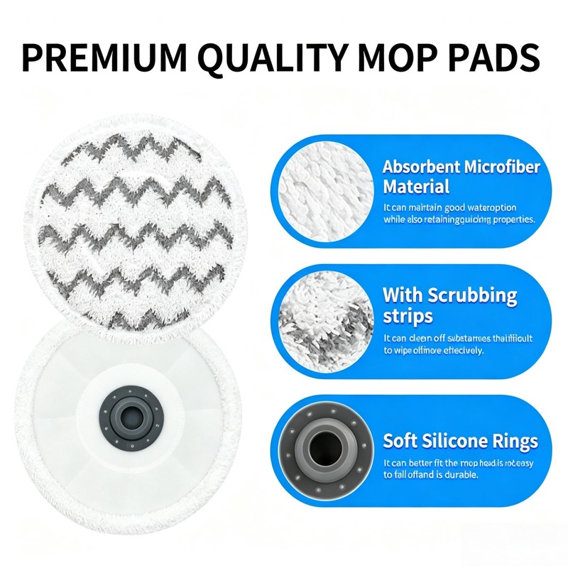 8 Pack 3897A/3712 Mop Pads Replacement For Bissell SpinWave Steam
