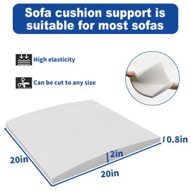 Exquilnova 50x50cm Sofa Support Boards,Support Cushion,High Density Foam for Sofa Suitable for Various Types of Sofas,Foam Cushion Pads Restore Comfort to Sofas,Chairs,Beds (2, White)