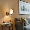 HYDELITE Vintage Gold Milk Glass Wall Sconce with White Pumpkin