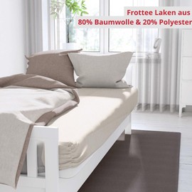 liebling Terry Fitted Sheet, Fitted Sheet 90 x 200 - 100 x 200 cm, Terry Bed Sheet 80% Cotton / 20% Polyester, Mattresses up to 25 cm Height, All-Round Elastic Band, Oeko-Tex, Washable at 60 Degrees