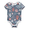 vvfelixl Baby Girls'Short-Sleeve Bodysuit,Sea Urchin Starfish Shell Coral Baby Onepiece