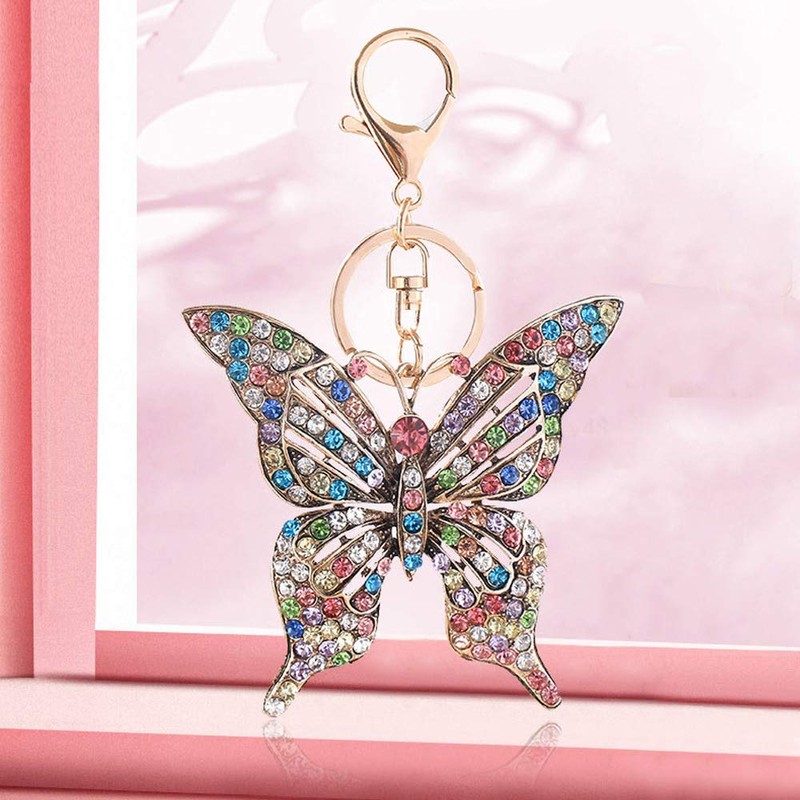 WANLIAN Butterfly Rhinestone Keychain Sparkling Alloy Multi-color, multicoloured