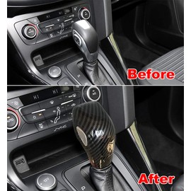 ruihe Car Gear Shift Knob Cover Carbon Fiber Color Sticker Trim Fit for Ford Focus Fiesta Fusion Escape C-Max Transit-150 Transit-250 Transit-350 Transit Connect