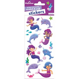 Playhouse Mermaids and Narwhals Grape Scented Scratch & Sniff Sticker Sheets - 1 Pack