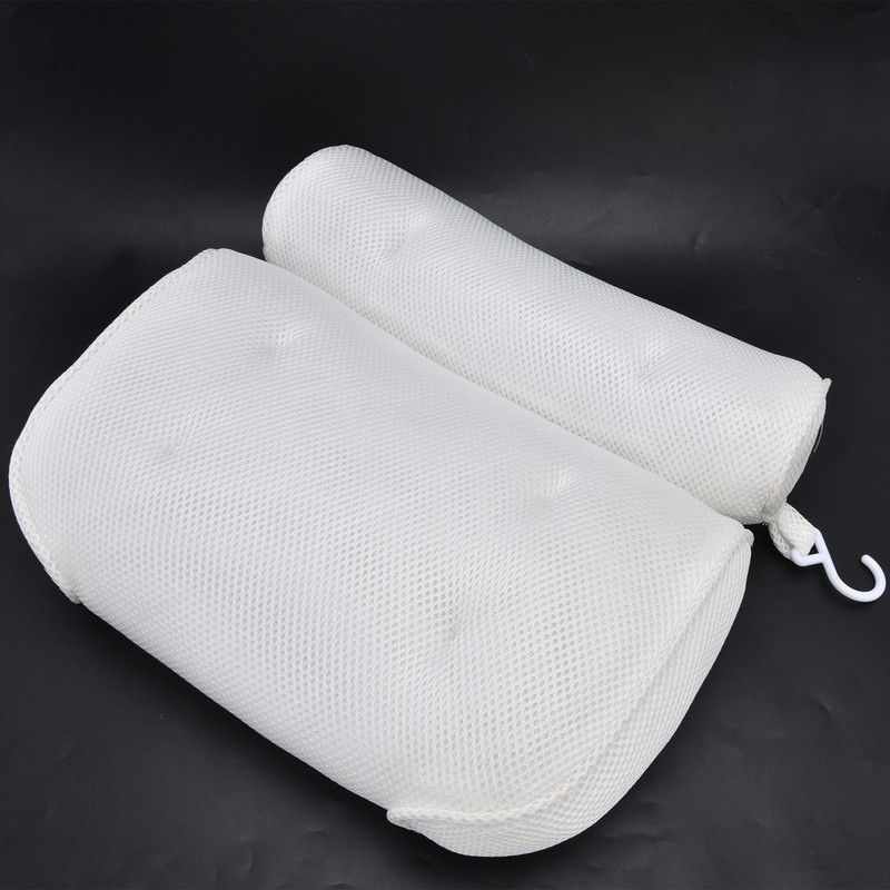 Mesh Bathroom Pillow Soft Comfortable Suction Cup Pillow Bath Tub