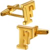 A-Z Initial Cufflink for Men, Classic 18k Gold Silver Black