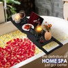 Foldable Bathtub Caddy Tray, Bamboo Bath Tub Tray Table for