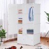 4-Tier Closet Storage Cabinet - White, 8-Cube, Hanging Rod &