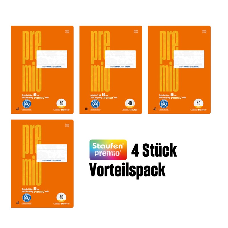 Staufen Green Exercise Book – DIN A4, Line Style 40