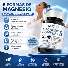 Bisglicinato De Magnesio Complex 5 60 Cápsulas