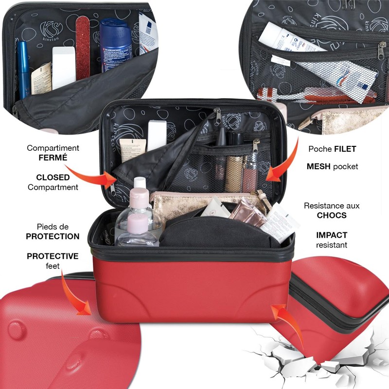 Kinston Large Capacity Travel Cosmetic Bag, red