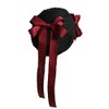 Women Girl's Lolita Painter Hat Beret Cap with Bowknot (Black