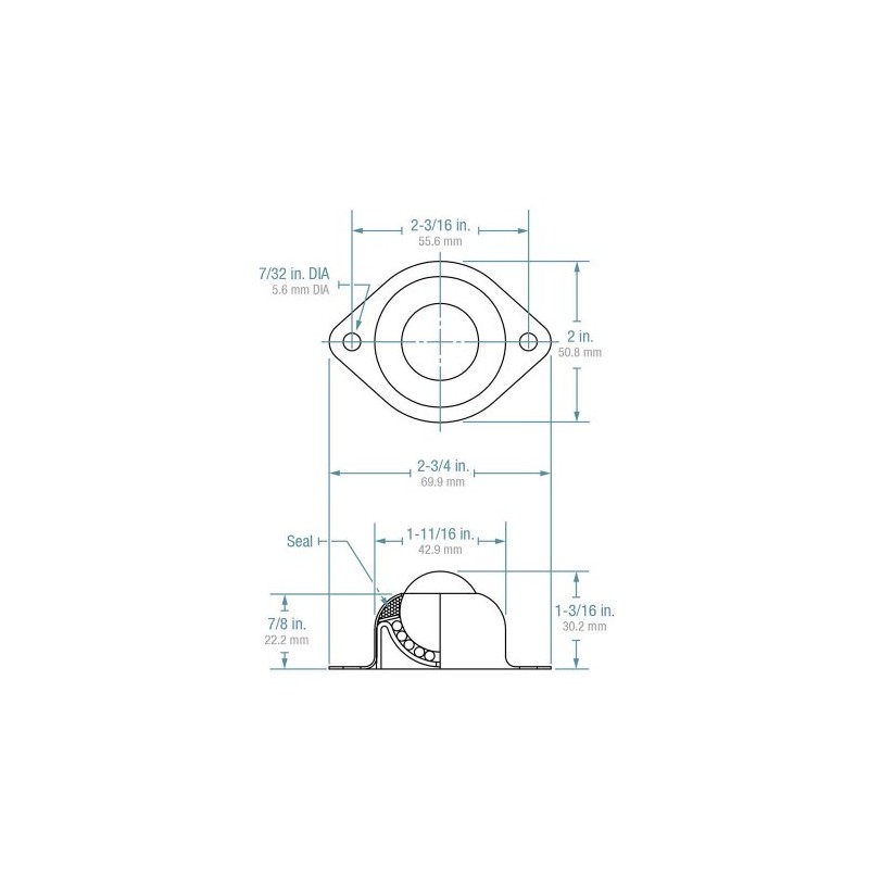 (Case of 10) Hudson Bearings BT-1CS Two-Hole Flange Mounted Ball