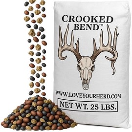 Crooked Bend, Big Bulbs, 25 LBS, Bulk Fall Food Plot Seed Mix for Whitetail Deer & Wild Turkey, No Till & No Plow, Throw & Grow Radish, Turnip & Sugar Beet Seeds