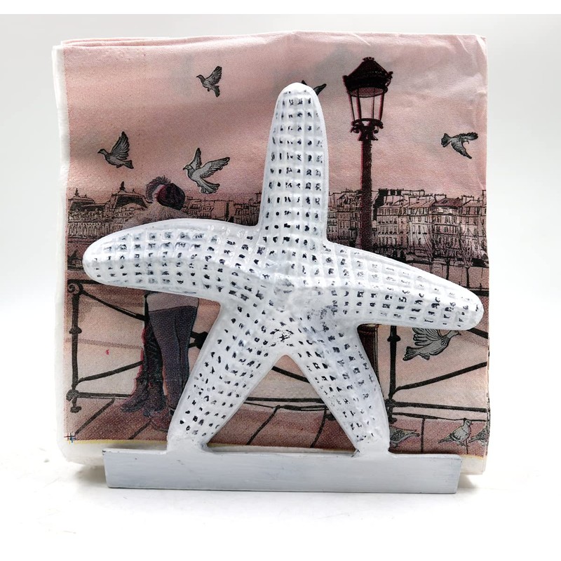 Nautical Starfish Lunch/Dinner/Metal Napkin Holder/Kitchen Napkin/Beverage Cocktail/Ocean/Coastal By The Metal