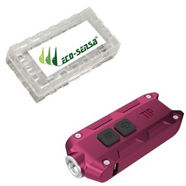 Nitecore TIP USB Rechargeable Keychain XP-G S3 Light - 360 Lumens - Choice of 7 Colors w/Eco-Sensa Battery Case (Red)