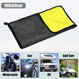 X AUTOHAUX 1pcs Microfibre Car Drying Towel 19.69"x39.39" Extra Large Car Cleaning Detailing Absorbent Car Drying Cloth Window Cleaner Dryer Gray Yellow
