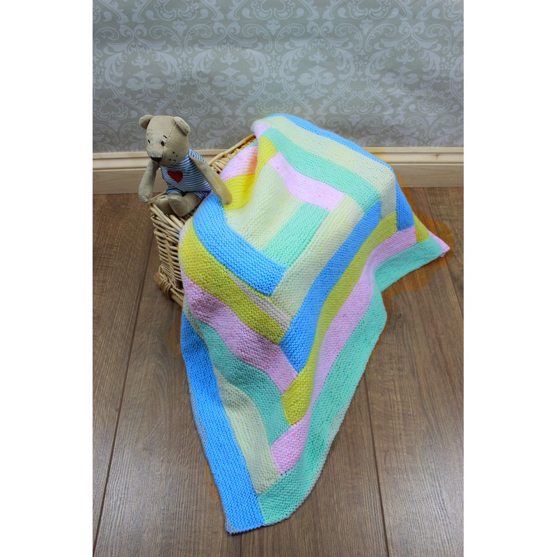 Knitting Pattern For Babies Blanket, Knitted Blanket Pattern, Log Cabin