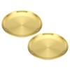 PATIKIL 5.5"Dia.Incense Burner Plate 2Pcs Coil Incense Holder Gold Tone