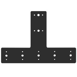 Andorm 4pcs 14x10 T Shape Steel Flat Post Bracket Tshape Heavy Duty for Wood 4x4 Lumber Pergola Bracket Powder Coated, T Beam Brackets, T Truss Brackets, T Post Mending Plate Black