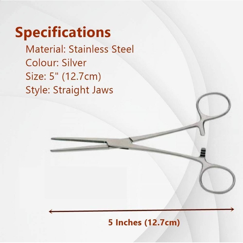 Mosquito Hemostat Forceps with 3 Position Lockings and 5" Straight