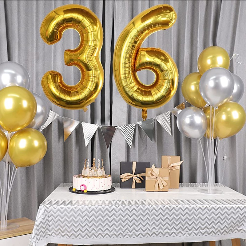 Xihuimay Number 36 Balloons - 40 inch Digital Birthday Balloons,