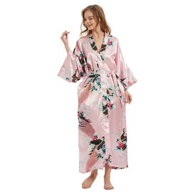 Ladies Kimono Dressing Gowns Floral Kimono Robe Printed Cardigan for Women Wedding Bonding Party Pyjamas
