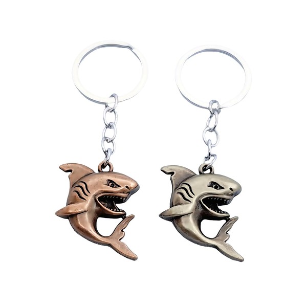2 Pack Set Shark Keychain for Women Men,Shark Animal Charm