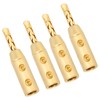 4pcs BFA Banana Plug Brass Gold Plated Open Screw Speaker