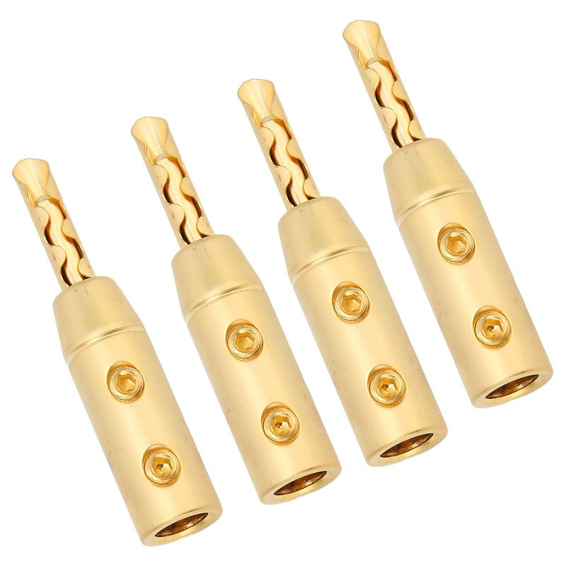 4pcs BFA Banana Plug Brass Gold Plated Open Screw Speaker