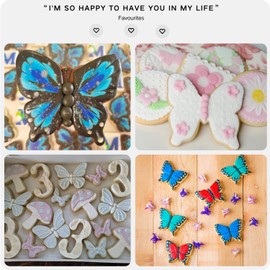 LUBTOSMN Butterfly Cookie Cutter Set-Size 3.9" 3.1" 2.4"-3 Piece-Butterfly Fondant Biscui Cutters