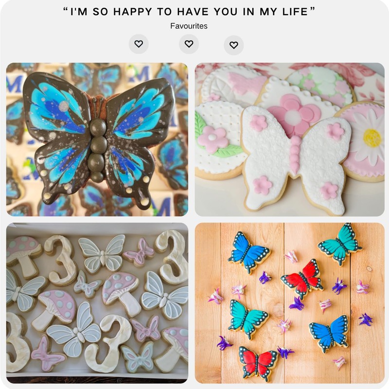 LUBTOSMN Butterfly Cookie Cutter Set-Size 3.9" 3.1" 2.4"-3 Piece-Butterfly Fondant