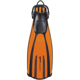 Mares Unisex Adults Avanti Quattro + Diving Fins - Durable Efficient Versatile Open-Heel Scuba Fins with Four-Channel Design & Bungee Strap, Orange, Regular