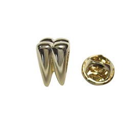 Kiola Designs Gold Toned Shiny Dental Tooth Teeth Lapel Pin
