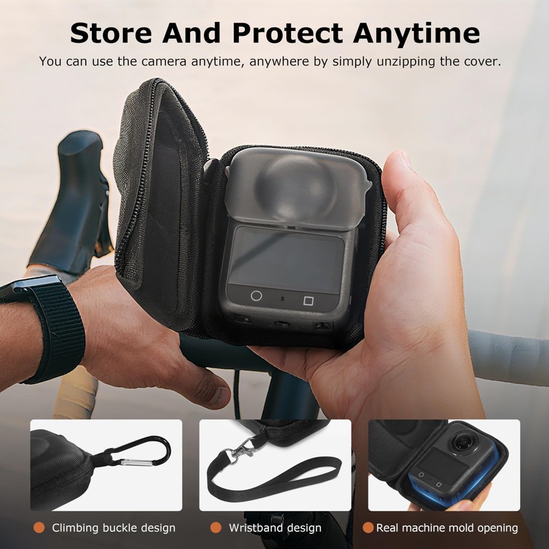 STARTRC Osmo 360 Case, PU Material, Dustproof, Shockproof, Wrist Strap