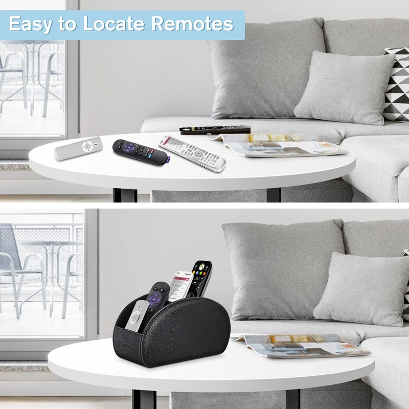 Fintie Remote Control Holder with 5 Compartments, Vegan Leather TV