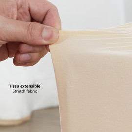 DAHLICA Bed Cover 140 x 200 cm Beige - Soft and Stretchy Fabric - Flawless Appearance