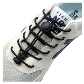 Boolavard 2 Pairs No Tie Shoelaces Elastic Shoelaces Rope Running Jogging Trainers Trainers Shoelaces, Full Black