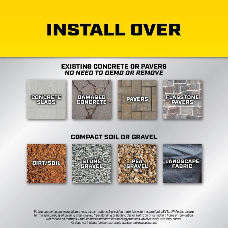 Bison Level.Up Pedestal System Accessory 1/2 in. Fixed Height Pedestal