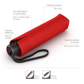 Knirps Umbrella A.050 medium manual, red, Compact