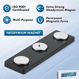 Mifflin-USA Blank Name Tags w/Magnetic Backing (50 Pack, 1” x 3”), ID Badge Holders w/ 3 Strong Neodymium Magnets, Customizable & Reusable Badges w/Round Corners