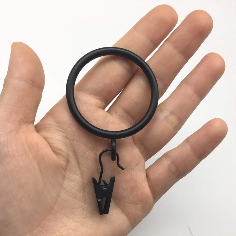 【C.M.】 Curtain Rings Slide Rings Inner Diameter 38mm Black Suitable