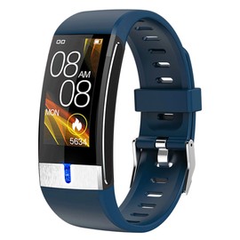 E88 Smart Sports Bracelet Healthy Step Count Multifunction Electrocardio Temperature WatchBlue