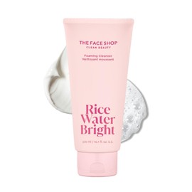 The Face Shop Rice Water Bright Foaming Facial Cleanser – Hydrating & Moisturizing with Ceramide – Vegan Face Wash for Deep Pore Cleansing, Makeup Removal – Korean Skincare for All Skin Types, 300ml